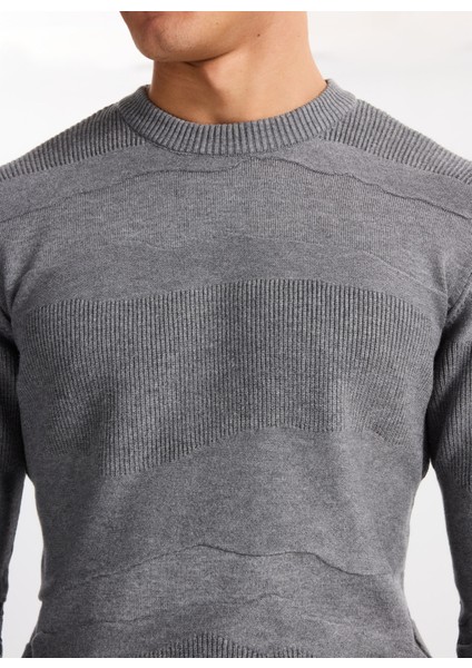 Gmg Fırenze Bisiklet Yaka Regular Fit Gri Erkek Kazak GU25MFW04021 fırsatları