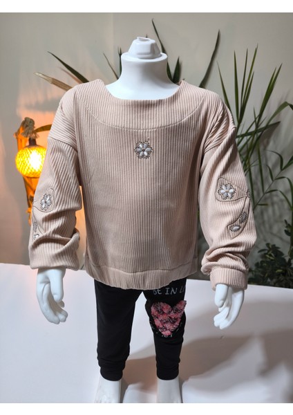kız Çocuk Fitilli Taş Işlemeli Nakışlı Sweat Bluz Kaşkorse fırsatları