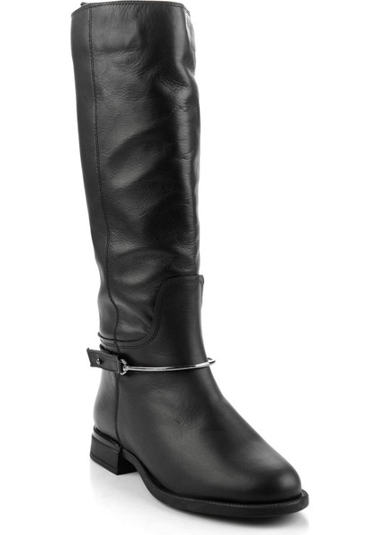 Siyah Hakiki Deri Kadın Çizme K03724260703 fiyatları