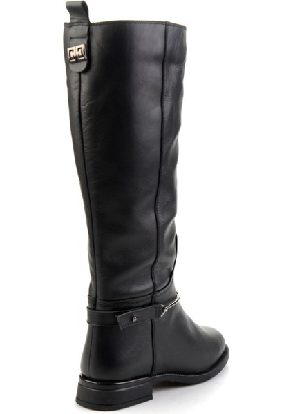 Siyah Hakiki Deri Kadın Çizme K03724260703 modelleri