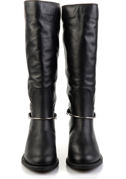 Siyah Hakiki Deri Kadın Çizme K03724260703 fırsatları