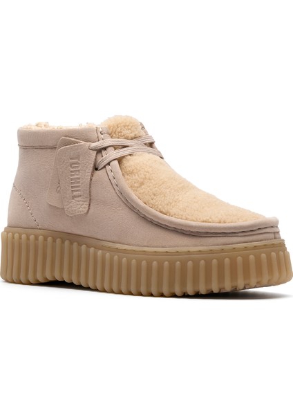 Deri Bej Kadın Bot Torhill Moss modelleri
