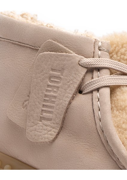 Deri Bej Kadın Bot Torhill Moss