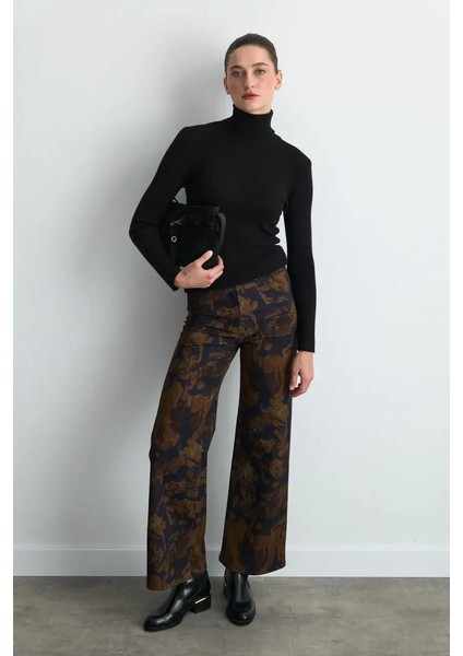 Anka Koleksiyonu Kanvas Boru Paça Pantolon - Lacivert modelleri