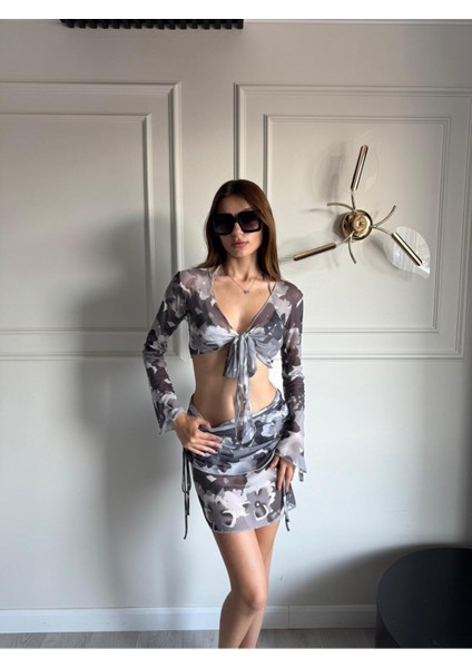 4 Lü Bikini Takımı - Pareo Etek / Pareo Üst / Alt Bikini ve Üst Bikini