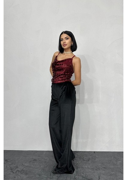 Bordo Askılı Degaje Bluz fiyatları