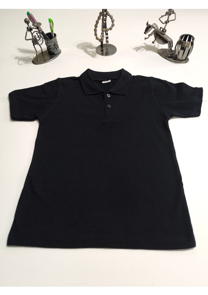 unisex Çocuk Genç Polo Yaka Kısa Kol Okul Günlük Tişört, Nefes Alabilen Kumaş