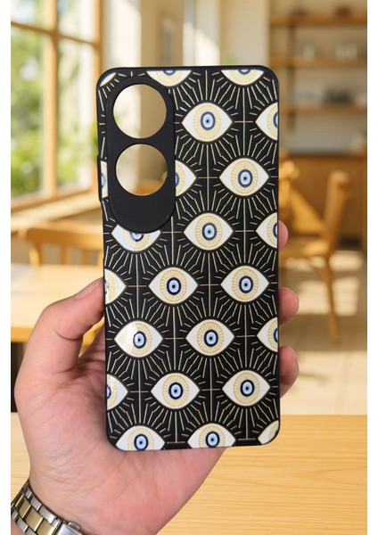 Oppo A60 Uyumlu Evıl Eye Desenli Silikon Darbe Emici Klasik Korumalı Rubber Kılıf fiyatları