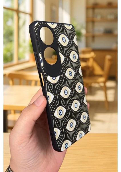 Oppo A60 Uyumlu Evıl Eye Desenli Silikon Darbe Emici Klasik Korumalı Rubber Kılıf modelleri