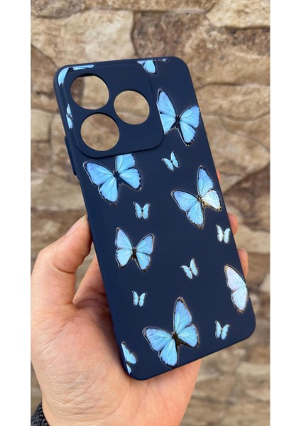 Realme C63 Uyumlu Mavi Kelebek Desenli Silikon Darbe Emici Klasik Korumalı Rubber Kılıf fırsatları