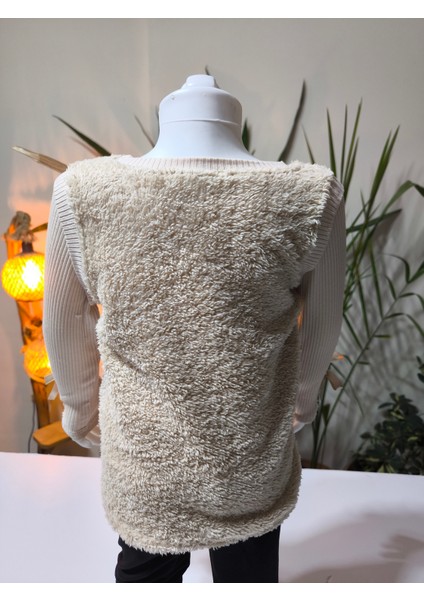 kışlık Fuzzy/peluş Gövdeli Fitilli Kollu Süveter Görünümlü Kız Çocuk Sweat Bluz indirimleri