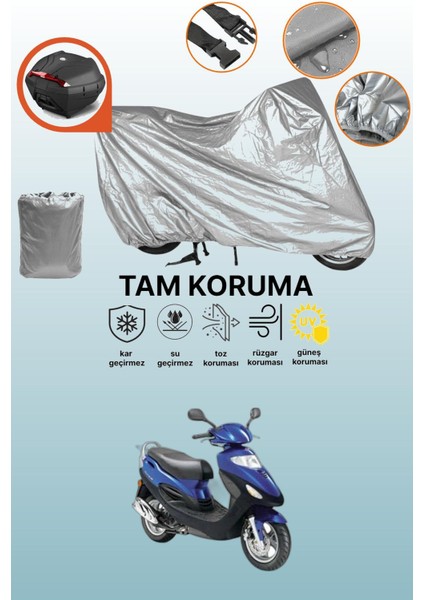 Gri Arka Çanta Uyumlu Kymco Movie Xl 150 Uyumlu Motor Brandası, Koruyucu Örtü