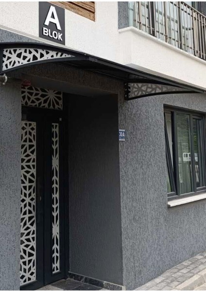 Azalea Alüminyum Ayaklı Kapı Üstü Pratik Sundurma 135X105 cm Antrasit Gri