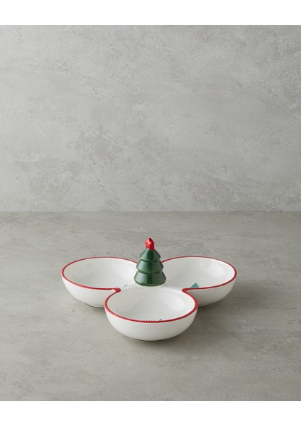 Joy Dolomite Sunumluk 28X28 cm Beyaz - Kırmızı