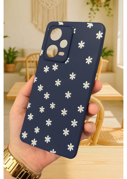 Xiaomi Redmi Note 12 PRO5G-MİNİ Papatya Desenli Silikon Darbe Emici Klasik Korumalı Rubber Kılıf modelleri
