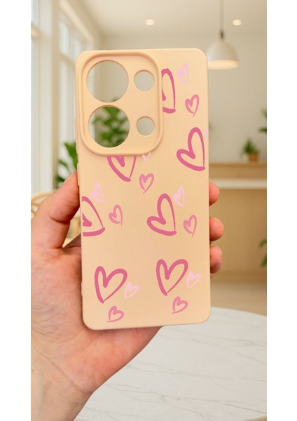 Xiaomi Redmi Note 13 Pro 4g Pembe Kalp Desenli Silikon Darbe Emici Klasik Korumalı Rubber Kılıf fırsatları