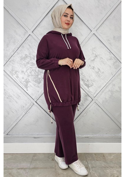 Kadın Kapüşonlu Kombinli Tesettür Takım modelleri