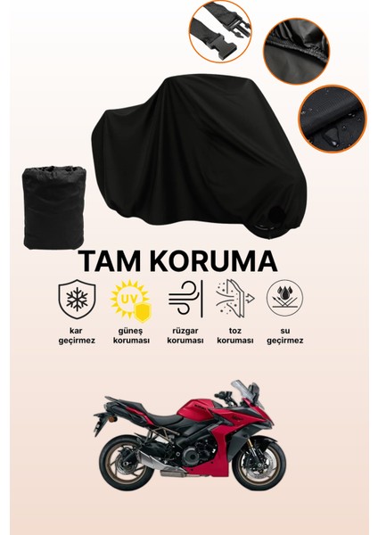 Siyah Suzuki Gsx-S 1000 Gt Uyumlu Motor Branda, Koruyucu Örtü, Motosiklet Brandası