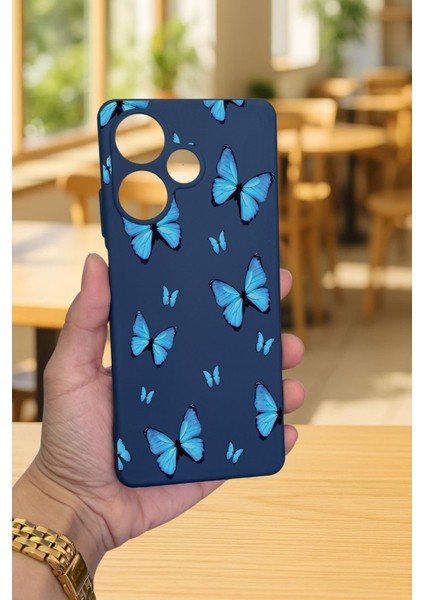 Infinix Hot 30 -Mavi Kelebek Desenli Silikon Darbe Emici Klasik Korumalı Rubber Kılıf fiyatları