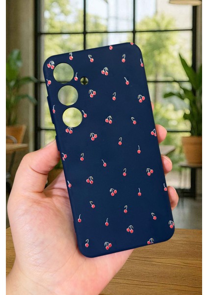 Samsung Galaxy S24-MİNİ Kiraz Desenli Silikon Darbe Emici Klasik Korumalı Rubber Kılıf