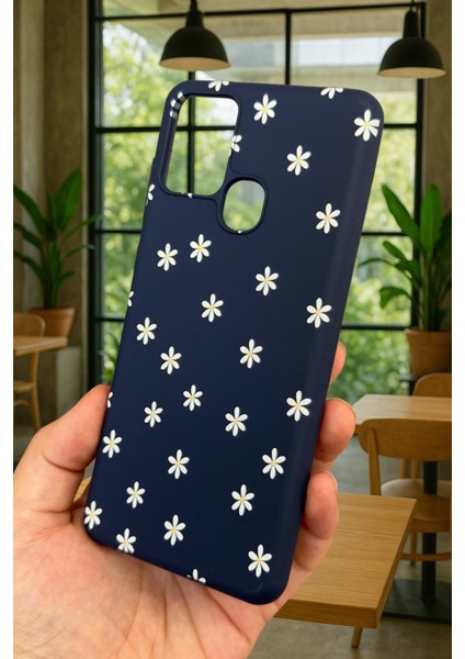 Samsung Galaxy A21S Uyumlu Mini Papatya Desenli Silikon Darbe Emici Klasik Korumalı Rubber Kılıf modelleri