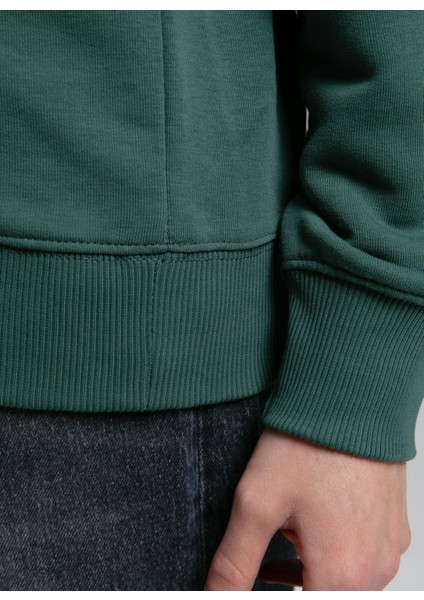 O Yaka Düz Zümrüt Yeşili Kadın Sweatshırt 261 Lcf 241013 Iona Zümrüt fırsatları