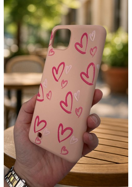 Realme C11 -Pembe Kalp Desenli Silikon Darbe Emici Klasik Korumalı Rubber Kılıf modelleri