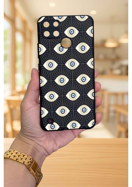 Realme C21Y ve C25Y -Evıl Eye Desenli Silikon Darbe Emici Klasik Korumalı Rubber Kılıf fiyatları