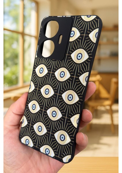 Realme C55 Uyumlu Evıl Eye Desenli Silikon Darbe Emici Klasik Korumalı Rubber Kılıf modelleri