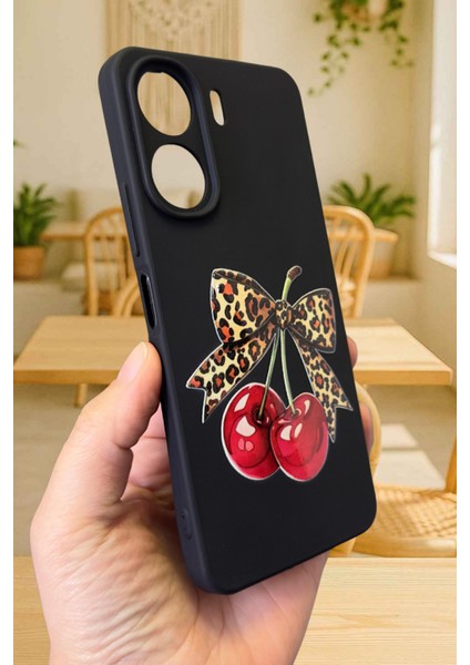 Redmi 13C Uyumlu Kiraz Leopar Fiyonk Desenli Lansman Kamera Korumalı Yumuşak Silikon Rubber Kılıf fırsatları