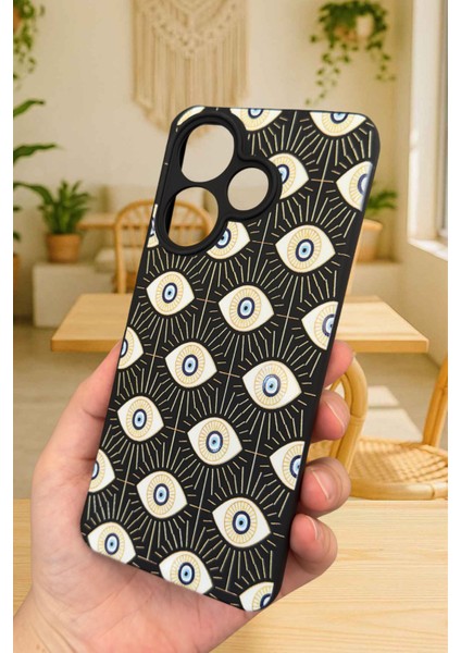 Xiaomi Redmi 13 4g Evıl Eye Desenli Silikon Darbe Emici Klasik Korumalı Rubber Kılıf modelleri