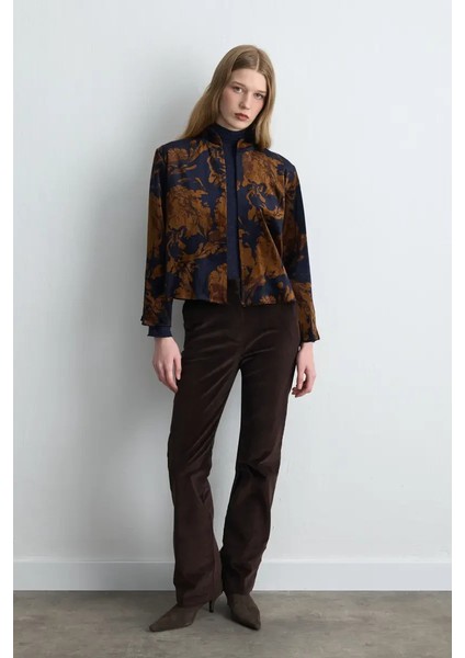 Anka Koleksiyonu Hakim Yaka Kadife Ceket - Lacivert fırsatları