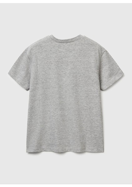 Baskılı Gri Melanj Erkek Çocuk T-Shirt 3I1XC10Q4 modelleri
