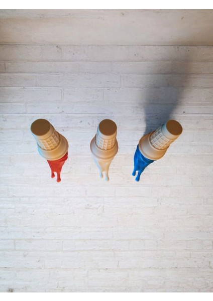 Dondurma Şeklinde 3’lü Havlu Askısı – Renkli Duvar Askılığı