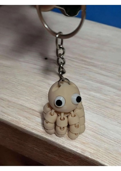 Esnek Ahtapot Anahtarlık – Bej Dekoratif Model