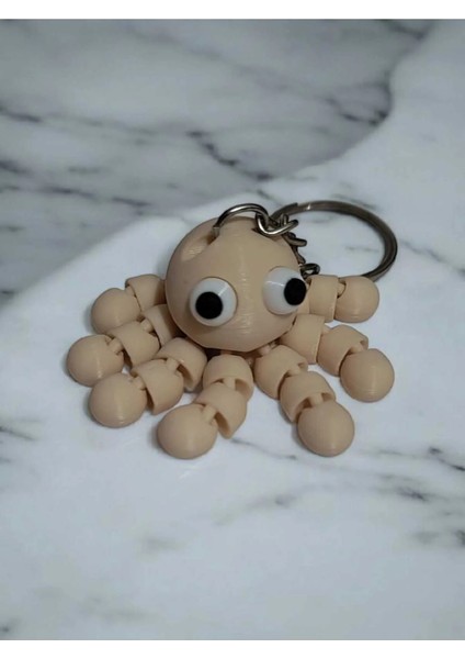 Esnek Ahtapot Anahtarlık – Bej Dekoratif Model fiyatları