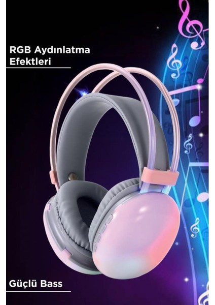 Kablosuz Rgb Işıklı Kulak Üstü Bluetooth Kulaklık indirimleri