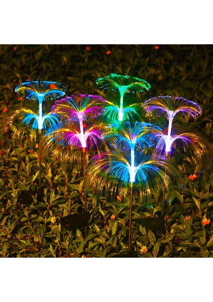 Güneş Enerjisi Lambası Peyzaj Dekoratif Lambası Dış Mekan Su Geçirmez Renkli Renk Değiştiren Fiber Optik Denizanası Zemin Çim Lambası (Yurt Dışından) fiyatları