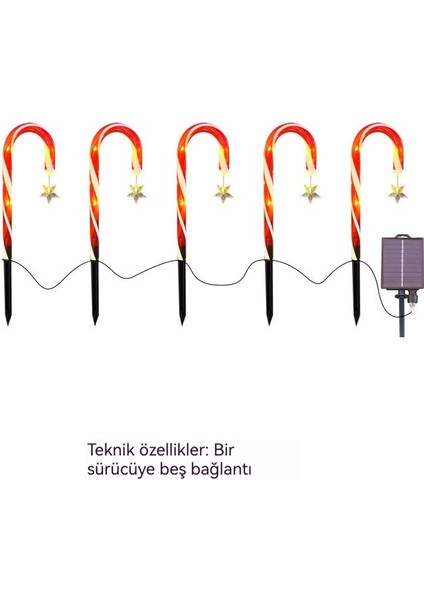 Güneş Çim Işıkları Parlak Yıldız Kar Tanesi Baston Noel Işıkları Bahçe Villa Dekorasyon Zemin Işıkları Uzaktan Kumandalı (Yurt Dışından)