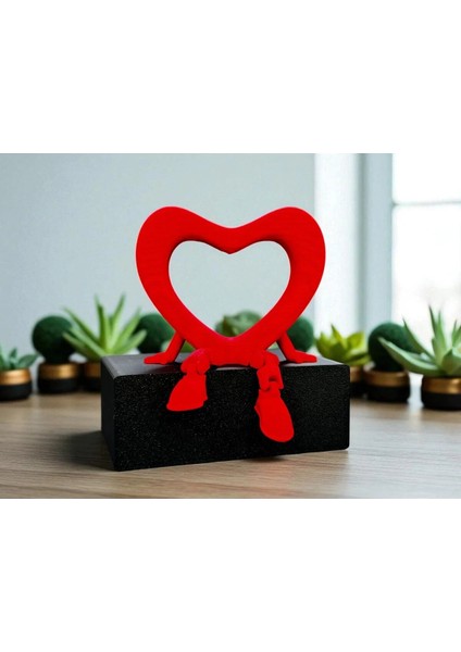 Eklemli Açık Kalp 3D Dekoratif