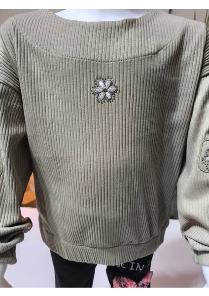 kız Çocuk Fitilli Taş Işlemeli Nakışlı Sweat Bluz Kaşkorse fiyatları