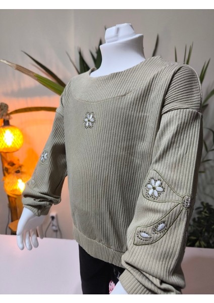 kız Çocuk Fitilli Taş Işlemeli Nakışlı Sweat Bluz Kaşkorse indirimleri