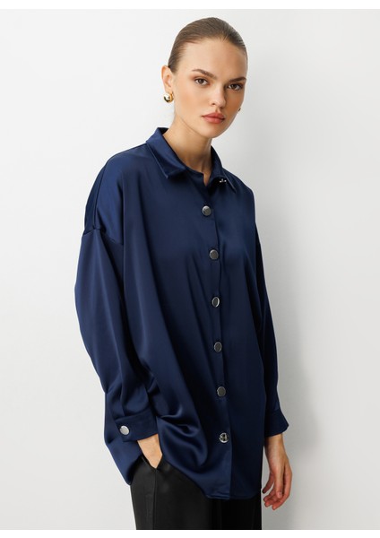 Klasik Yaka Düz Lacivert Kadın Tunik M1MZ1030210161 modelleri