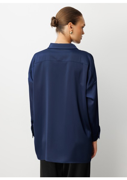 Klasik Yaka Düz Lacivert Kadın Tunik M1MZ1030210161 fırsatları