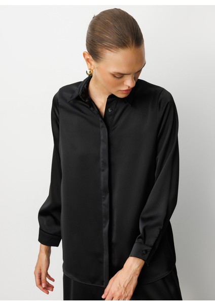 Klasik Yaka Düz Siyah Kadın Tunik M1MZ1030210162 modelleri