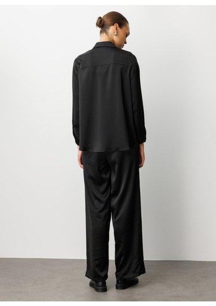 Klasik Yaka Düz Siyah Kadın Tunik M1MZ1030210162 fırsatları