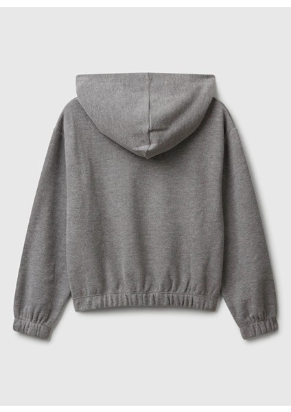 Nakışlı Kız Çocuk Antrasit Melanj Sweatshırt 3UODC204X modelleri