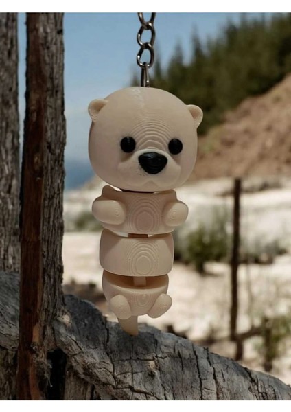 Sevimli Esnek Su Samuru 3D Anahtarlık