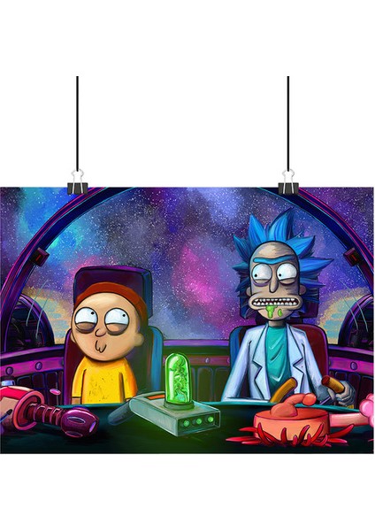 Rick And Morty Poster1 - Retro Duvar Dekoru