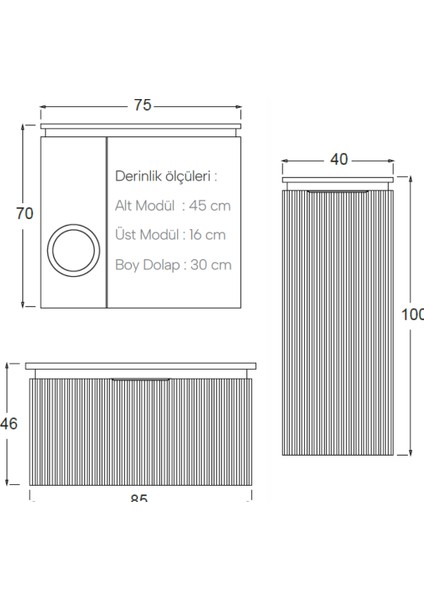 Arno Banyo Dolabı 85 cm (Boy Dolabı Dahil Değildir.) fırsatları